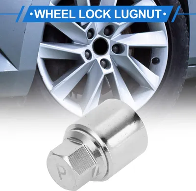 Image de Écrou De Verrouillage De Roue Compatible Pour Vw Pour Skoda, Type P Durable En Acier Allié Chromé Argenté Vis Antivol À Clé De Démontage