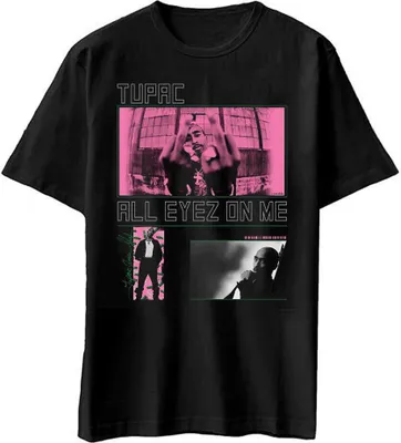 Produktbild von Tupac Shakur - "All Eyez On Me" T-Shirt für Herren/Damen Uni RO3963 (XXL) (Schwarz)