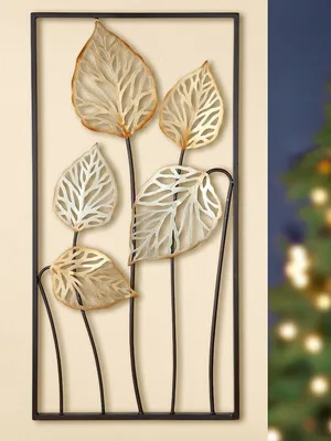 Produktbild von Gilde Wandrelief "Frasca" antik gold/silber/braun mit dunkelbraunem Rahmen B= 40,0 cm H= 80,0 cm 67209