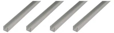 Zdjęcie produktu dla Alberts 4 x profil U, aluminium, 10 x 20 x 10 x 1,5 mm, długość 1 m, anodowane na srebrno