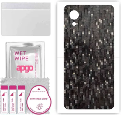 Produktbild von apgo Rückseite Schutzfolie, Skin, kompatibel mit Samsung Galaxy A23 5G SM-A233, Hinten Displayschutzfolie aus Vinylfolie, kratzfest, einfache Montage - Carbon Black Pixel