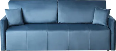 Produktbild von BELIANI Schlafsofa Blau Samtstoff 3-Sitzer Gepolstert mit 2 Kissen Klappbar Schlafcouch Bettsofa Polstersofa für Wohnzimmer