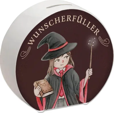Produktbild von Wunscherfüller Spardose mit Zauberschülerin in rot