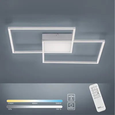 Zdjęcie produktu dla Lampa sufitowa LED, kolor stalowy, ściemniana, pilot zdalnego sterowania, L 60 cm