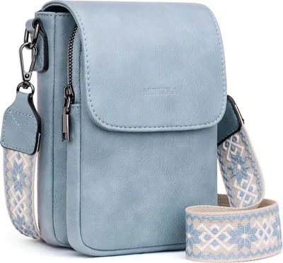 Produktbild von Handytasche Umhängetasche RFID Damen Leder Z-hellblau
