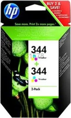 Produktbild von HP 344, Hohe (XL-) Ausbeute, Cyan, Magenta, Gelb, Tinte auf Pigmentbasis, 2 Stück(e), 560 Seiten, Multipack