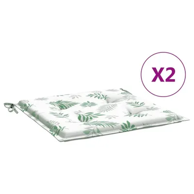 Immagine prodotto di vidaXL Cuscini per sedia 2 pezzi con motivo a foglie 40x40x3 cm in tessuto