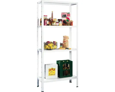 Obrázok produktu pre Kovový regál Schulte 4510-W 1800x1200x500 mm, 4 police, nosnosť 340 kg, biely