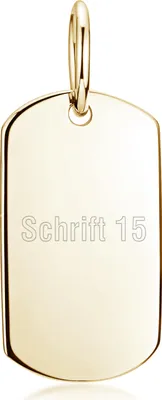 Produktbild von MATERIA by Matthias Wagner Gravur Anhänger Silber 925 klein - Gold Dog Tag personalisiert 11x20mm vergoldet KA-325-Gold