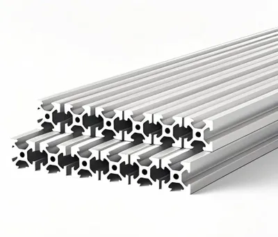 Zdjęcie produktu dla Zestaw 12 profili aluminiowych o wymiarach 20x20 mm, przeznaczonych do projektów budowlanych