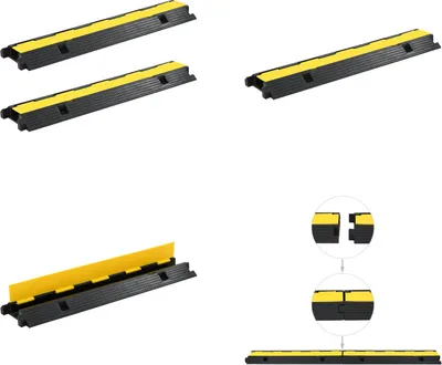 Produktbild von vidaXL Kabelbrücken 2 Stk. 1 Kanal Gummi 100 cm - Kabelbrücke - Kabelbrücken - Überfahrschutz - Schlauchbrücke