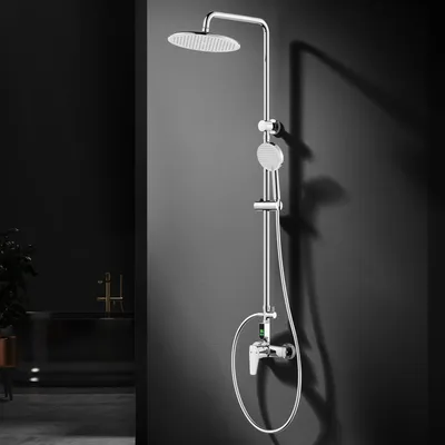Doucheset mit LED-Temperaturanzeige, 25 cm, 3 Strahlarten, Chrom