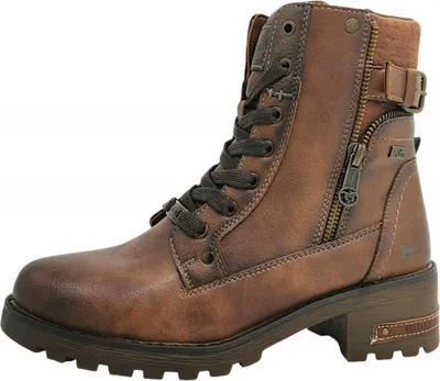 Image de Bottines à lacets marron Mustang pour femmes, chaussures de loisirs