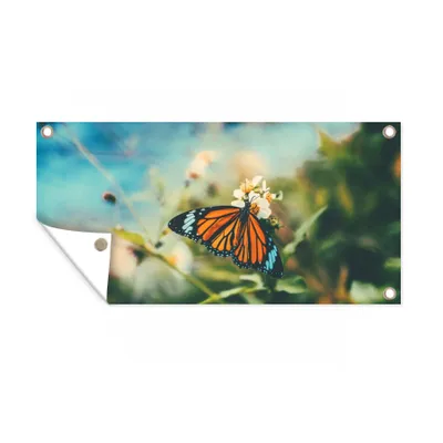 Obrázek produktu pro MuchoWow® Zahradní plakáty - Motýl - Květiny - Zahrada - 30x60 cm - Zahradní dekorace