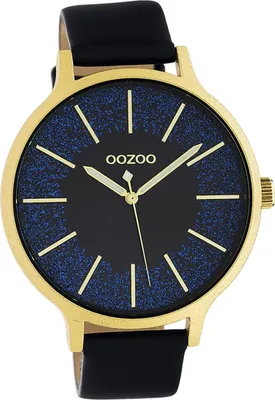 Produktbild von Oozoo Damen Herren Armbanduhr schwarz Analog Timepieces Lederarmband D2UOC10568