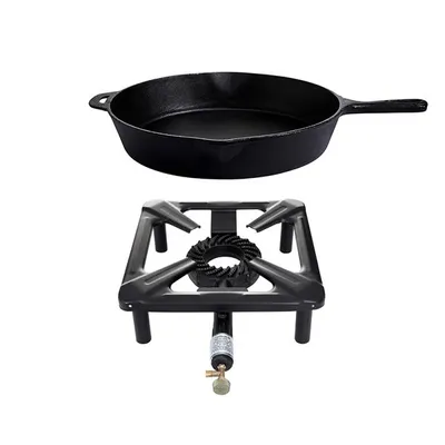 Immagine prodotto di Set di cottura a sgabello (grande) con padella in ghisa Ø 35 cm - senza pilota di sicurezza