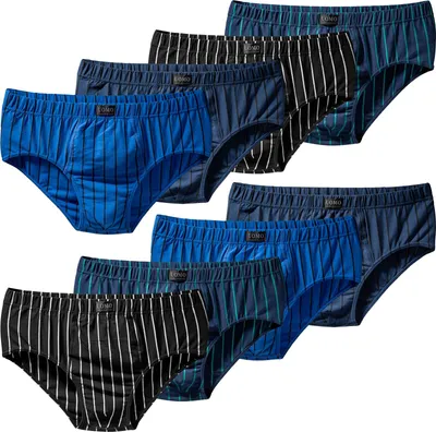 Produktbild von 10 Herren Slips aus Baumwolle Gr. M bis10XL Unterhosen Übergröße Briefs gestreift 3XL-10er Pack