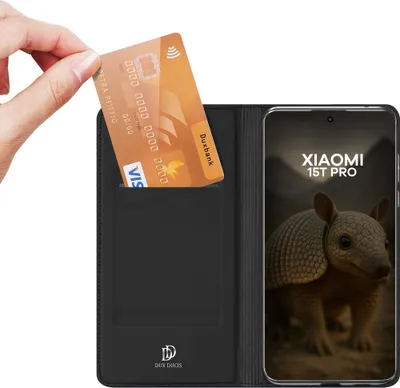 Produktbild von Handyhülle mit Klappe für Xiaomi 15T Pro, Dux Ducis Skin Pro, Schwarz