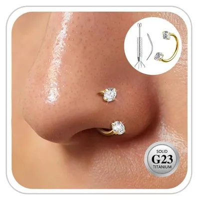 Imagen del producto de Anillos para la nariz de titanio, forma de herradura, 7-10 mm, 20 g, para piercings