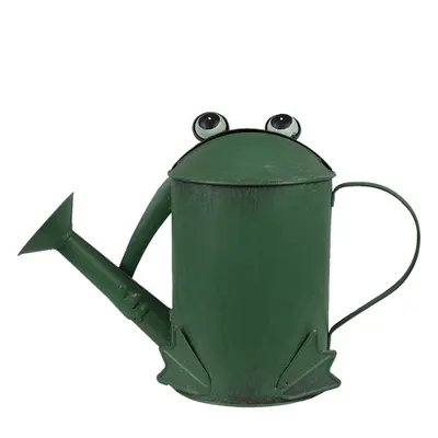 Zdjęcie produktu dla Konewka dekoracyjna Clayre & Eef 37x15x25 cm Zielona metalowa żaba