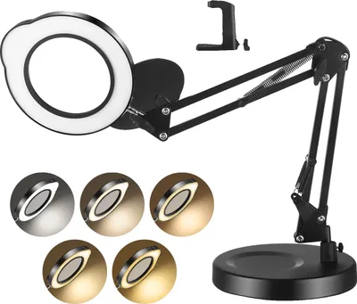 Produktbild von Vergrößerungsglaslampe, einstellbares Licht, tragbares Design, schwarz