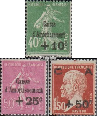 Produktbild von Briefmarken Frankreich 1929 Mi 244-246 (kompl.Ausg.) mit Falz Schuldentilgung