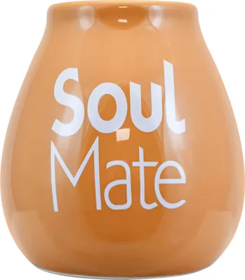 Produktbild von Cebador - Mate Becher Keramik Soul Mate Logo 350 ml - Beige - Hochwertiges Yerba Mate Gefäß - Yerba Mate Zubehör