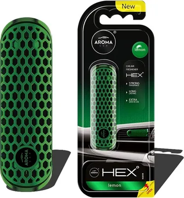 Zdjęcie produktu dla Odświeżacz powietrza Hex polymer o smaku cytrynowym Minimalistyczny design samochodu