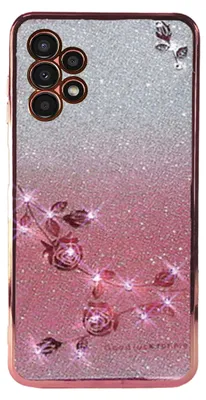 Produktbild von GLITZER STRASS ROSE TPU HÜLLE Silikon Case Cover Handyhülle für Samsung Galaxy A13 4G