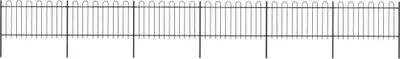 Obrázek produktu pro Zahradní plot s obloukem nahoře ocelový 1070 x 100 cm černý