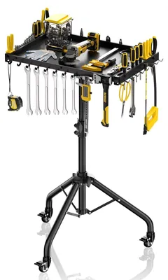 Image de Omgoods - Banc de travail mobile sur roulettes, table de travail pliante pour la maison