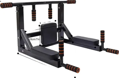Produktbild von Klimmzugstange, Wandmontiert, Multifunktionales Trainingsgerät, schwarz