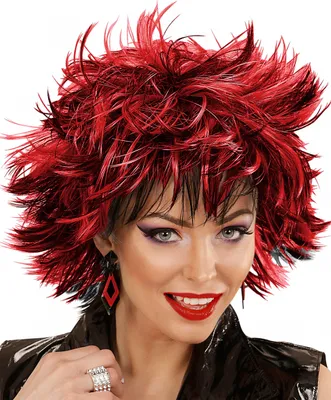 Produktbild von Schwarz-rote Steamy Perücke als Kostüm Zubehör für Halloween & Karneval