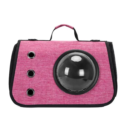 Imagen del producto de AIORBER, transportín para mascotas, con correas de hombro ajustables, transpirable, con acolchado interior, para perros y gatos pequeños, 40x27x25 cm, color rojo