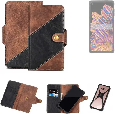 Produktbild von K-S-Trade Handyhülle Schutzhülle Bookstyle Case kompatibel mit Samsung Galaxy XCover Pro Klapphülle Cover Hülle Schutztasche 1x