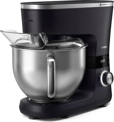 Produktbild von Philips 7000 Series Küchenmaschine - 5,5 Liter, 1000 Watt, 8 Geschwindigkeitsstufen, ProKnead Technologie, Rezepte, LED Smart Timer, Knethaken,