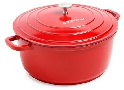 Obrázok produktu pre Bráser s pokrievkou, hrniec na dusenie, indukčný, 28 cm, holandský hrniec, štýl 6,3 L, červený