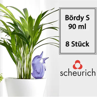 Obrázok produktu pre Scheurich, dávkovač vody Bördy S | 8 kusov, fialová farba | objem náplne 90 ml | malé zavlažovacie guľky s hlinenou základňou | dávkovač vody pre rastliny a kvety, terakota, s tyčou