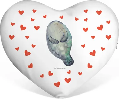 Produktbild von Mr. & Mrs. Panda Sofakissen Seekuh Happy - Weiß - Geschenk, Kuschelkissen, Dekokissen, Achtsamkeit, Schmusekissen, Freundin, Meer, dekoartikel, Respekt, Selbstliebe
