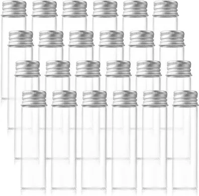 Produktbild von Famanu Kleine Glasfläschchen 20 ml mit Aluminium-Schraubverschluss - Transparent