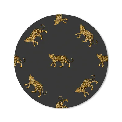 Produktbild von MuchoWow® Mauspad Mousepad Muster - Panther - Gold 50x50 cm - Mousepads - Maus Mat - Pad - Mausunterlage - Vinyl