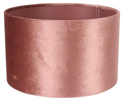 Image de Abat-jour de 25 cm - Cylindrique - Rose - En tissu