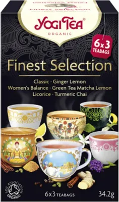 HERBATKA FINEST SELECTION (MIX HERBATEK) BIO (6 x 3 TOREBKI) 34,2 g - YOGI TEA