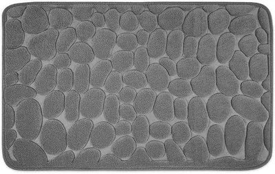 Obrázok produktu pre Ibenzoa® – Podložka pod sprchu z mikrovlákna – protišmyková, savá podložka do kúpeľne, 50 x 80 cm, sivá, mäkká a rýchlo schnúca