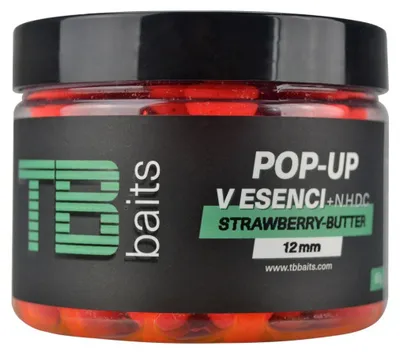 Obrázok produktu pre Boilies TB Baits POP-UP Strawberry Butter + NHDC - Ø 12 mm