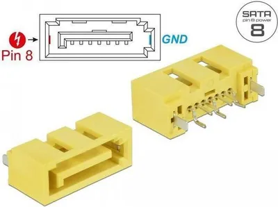 Zdjęcie produktu dla DeLOCK 89886, SATA, Żółty, 6,4 mm, 17 mm, 8,4 mm, 1 szt.