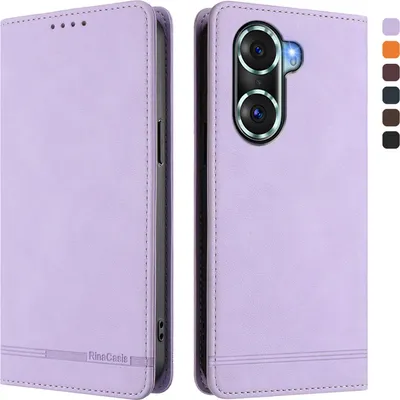 Image de Etui pour Honor 60 Pro, étui rétro en cuirPolyuréthaneavec support et fentes pour cartes Violet