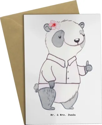 Produktbild von Mr. & Mrs. Panda babykarte Unternehmensberaterin Herz - Weiß - Geschenk, einladungskarten, osterkarte, hochzeitskarten, dankeskarten, weihnachtskarten, Grußkarten