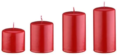 Produktbild von 4er Set Adventskerzen abgestuft Rot Ø 50 mm
