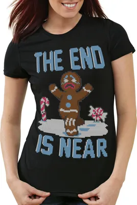 Produktbild von style3 The end is near Ugly Sweater Damen T-Shirt weihnachtsmarkt pfefferkuchen x-mas pulli, Größe:2XL